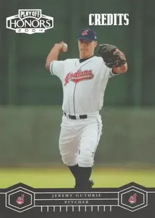 2004 Playoff Honors - Credits Silver #66 - Jeremy Guthrie - Cleveland Indians
