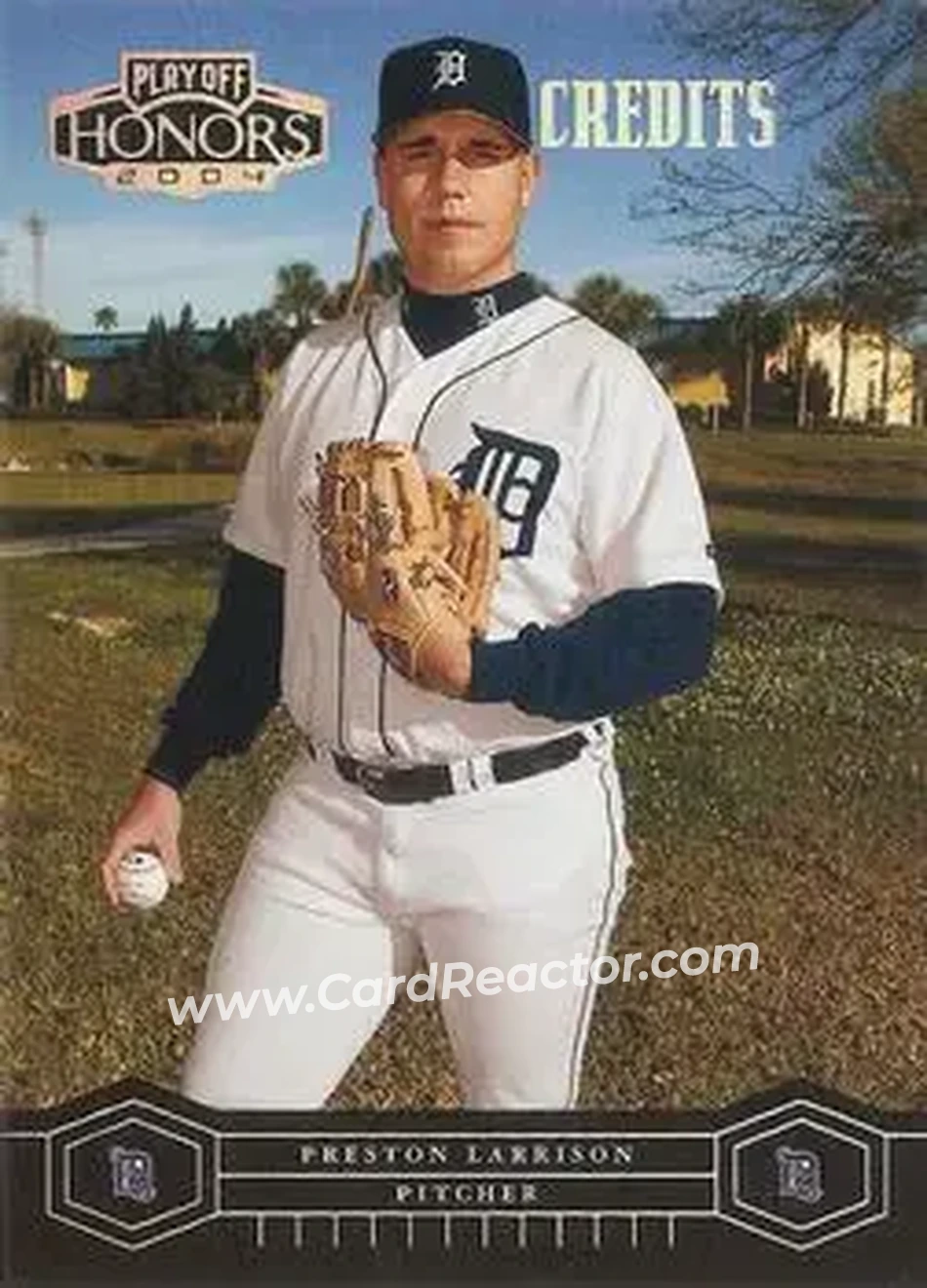 2004 Playoff Honors - Credits Silver #78 - Preston Larrison - Detroit Tigers - Front