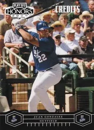 2004 Playoff Honors - Credits Silver #99 - Juan Gonzalez - Kansas City Royals