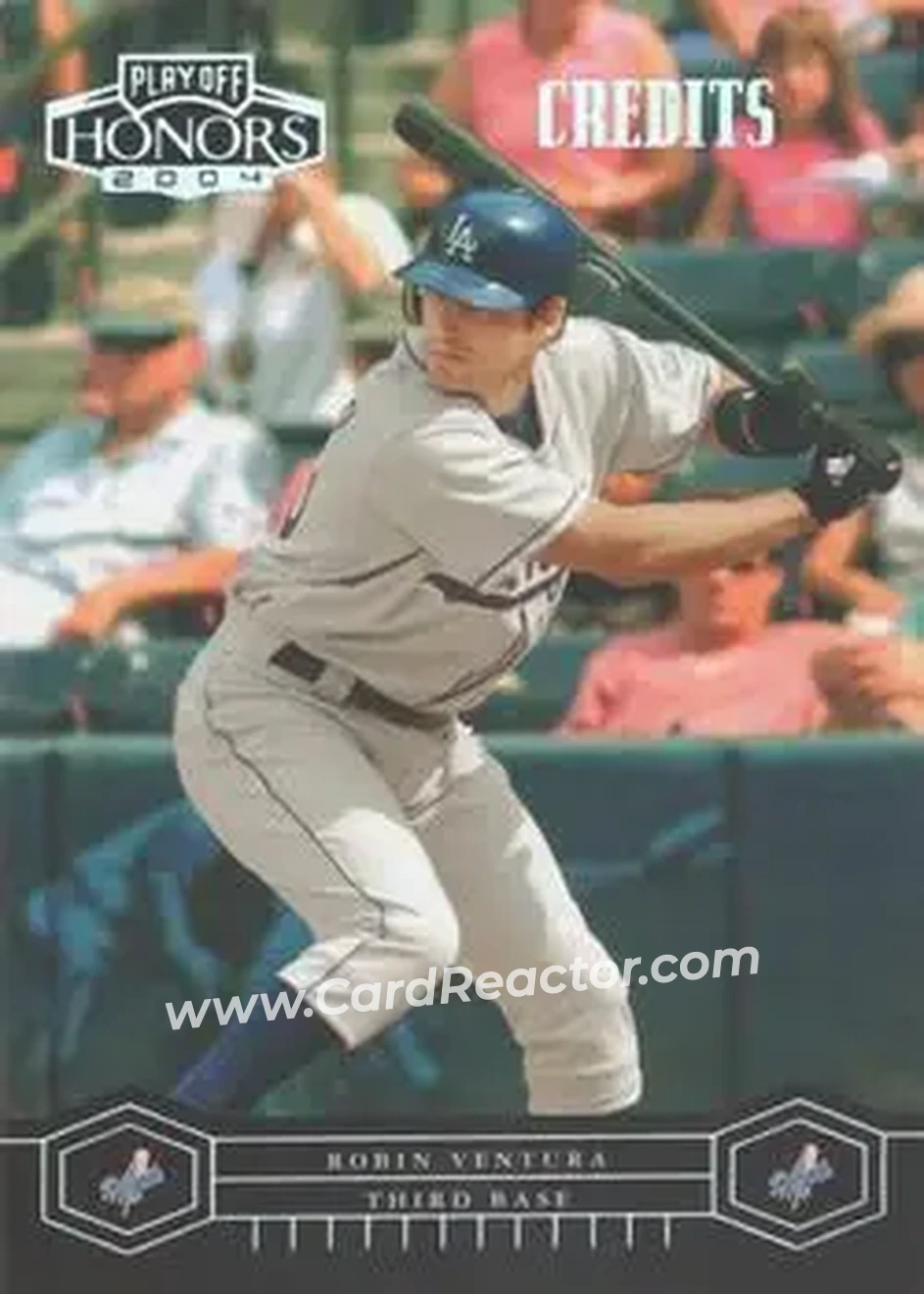 2004 Playoff Honors - Credits Silver #108 - Robin Ventura - Los Angeles Dodgers - Front