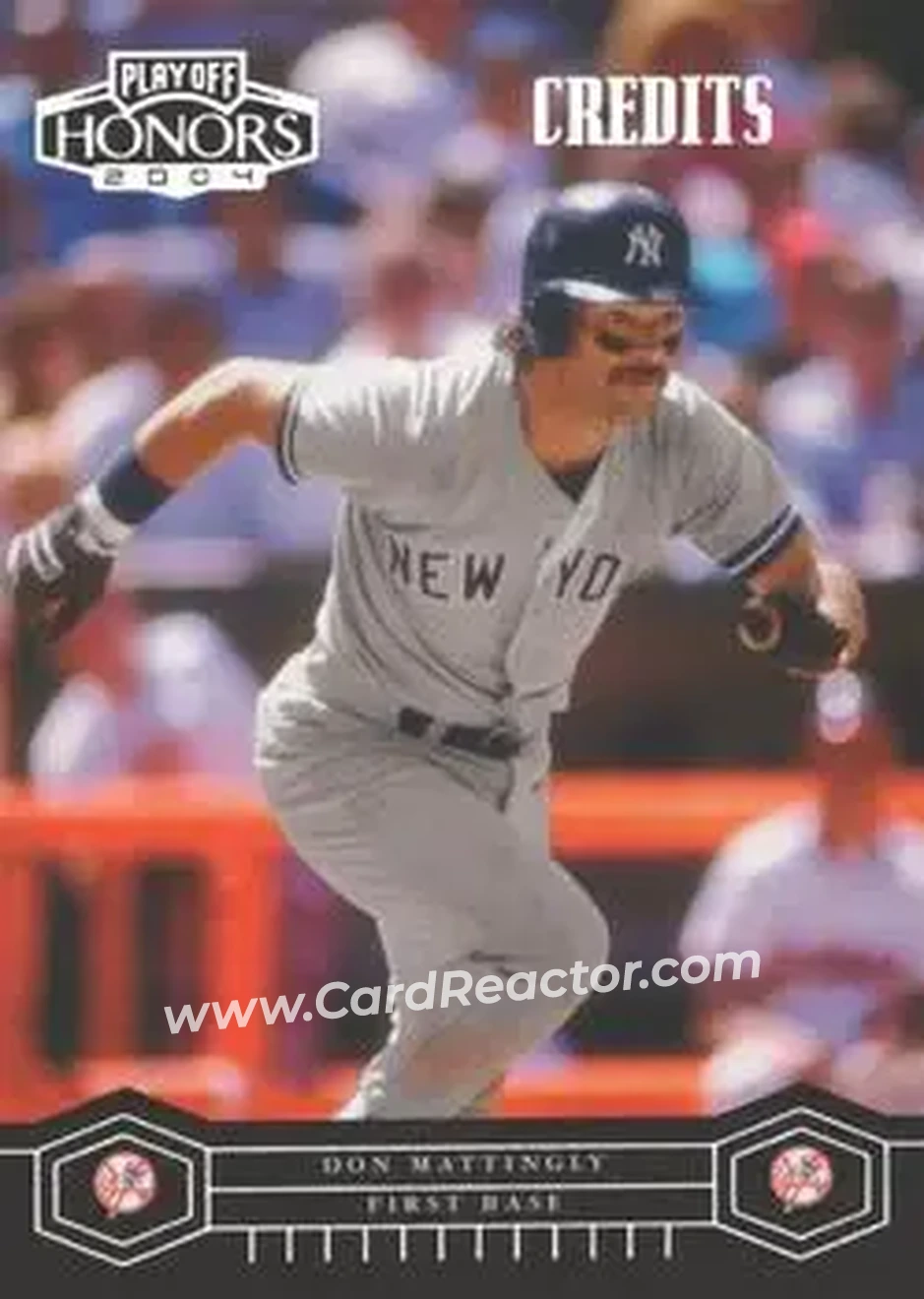 2004 Playoff Honors - Credits Silver #132 - Don Mattingly - New York Yankees - Front