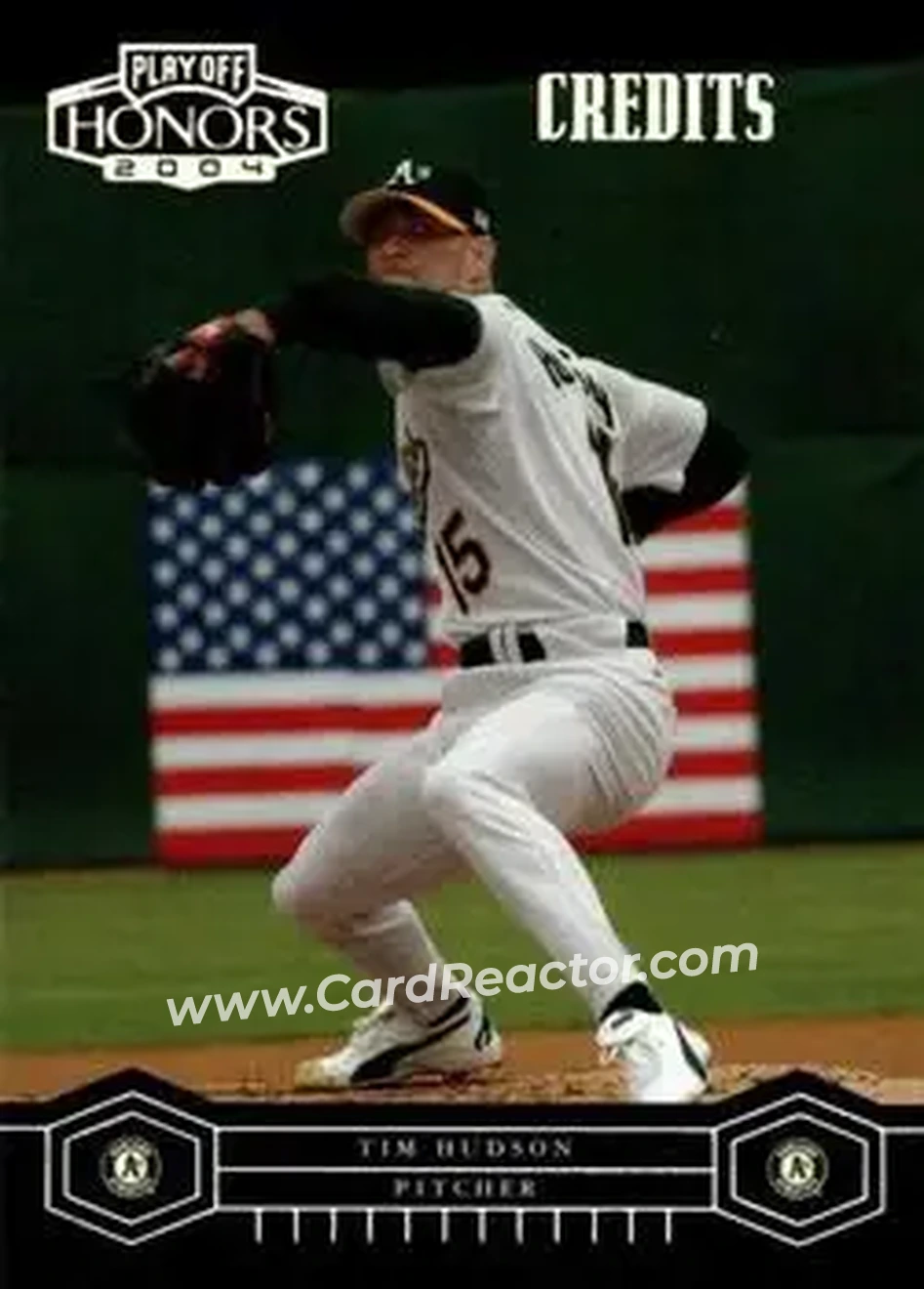 2004 Playoff Honors - Credits Silver #147 - Tim Hudson - Oakland Athletics - Front 2004 Playoff Honors - Credits Silver #147 - Tim Hudson - Oakland Athletics - Front