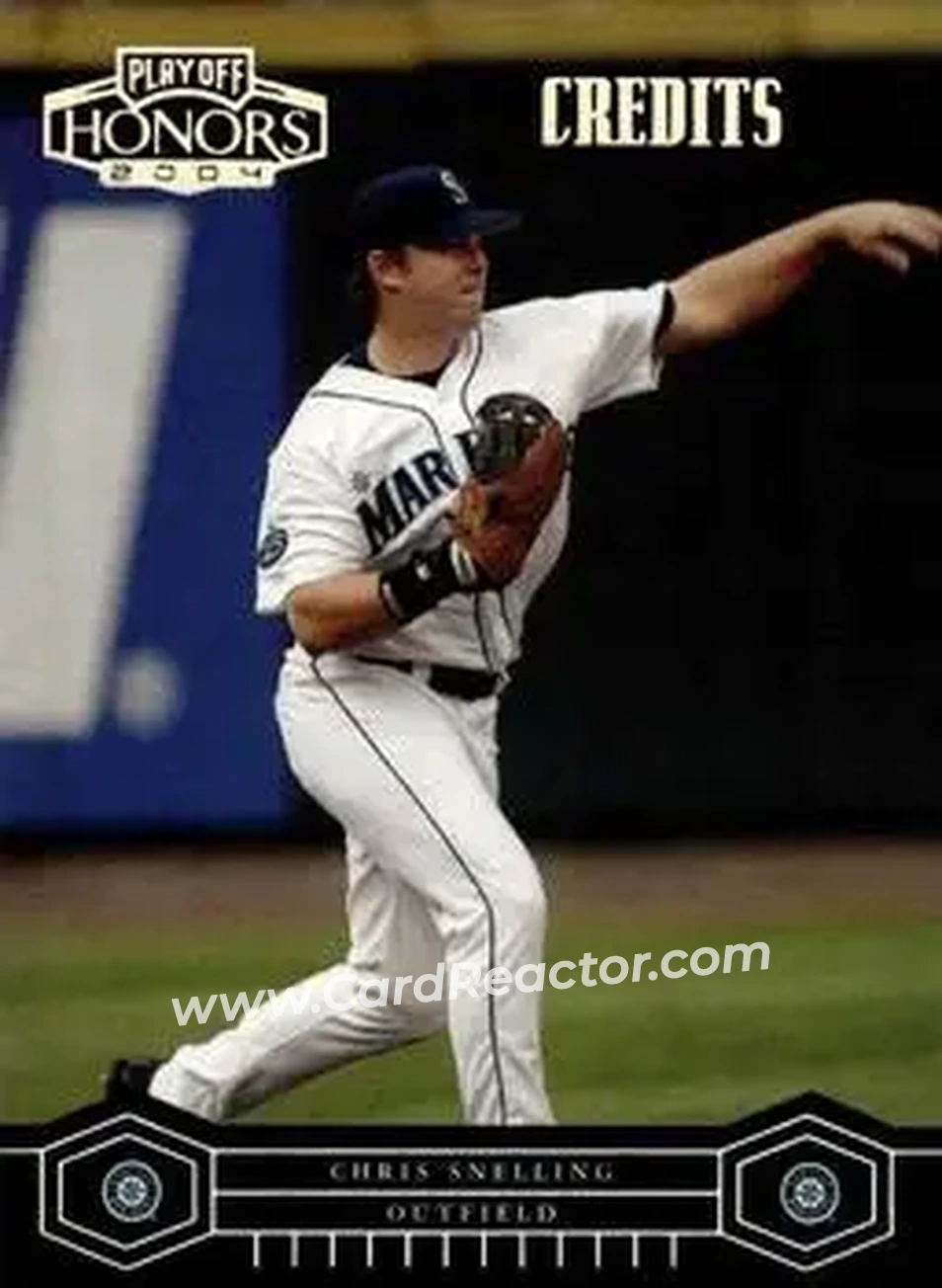 2004 Playoff Honors - Credits Silver #171 - Chris Snelling - Seattle Mariners - Front
