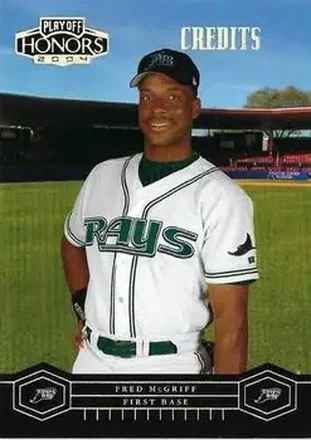 2004 Playoff Honors - Credits Silver #187 - Fred McGriff - Tampa Bay Devil Rays