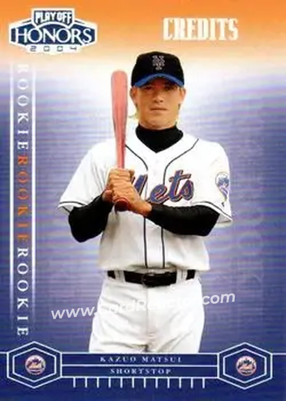 2004 Playoff Honors - Credits Silver #202 - Kazuo Matsui - New York Mets - Front 2004 Playoff Honors - Credits Silver #202 - Kazuo Matsui - New York Mets - Front