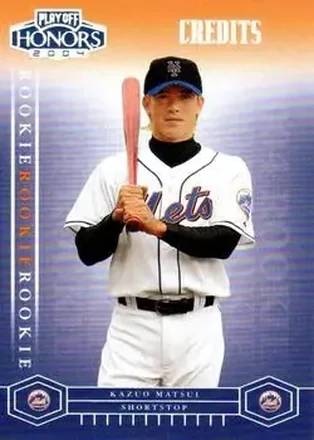 2004 Playoff Honors - Credits Silver #202 - Kazuo Matsui - New York Mets