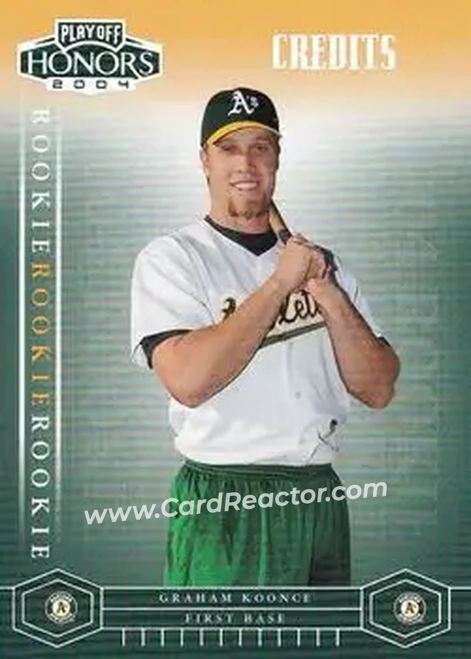 2004 Playoff Honors - Credits Silver #248 - Graham Koonce - Oakland Athletics - Front