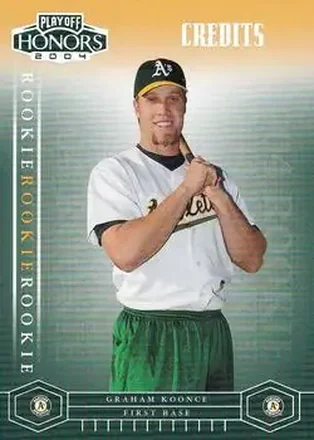 2004 Playoff Honors - Credits Silver #248 - Graham Koonce - Oakland Athletics