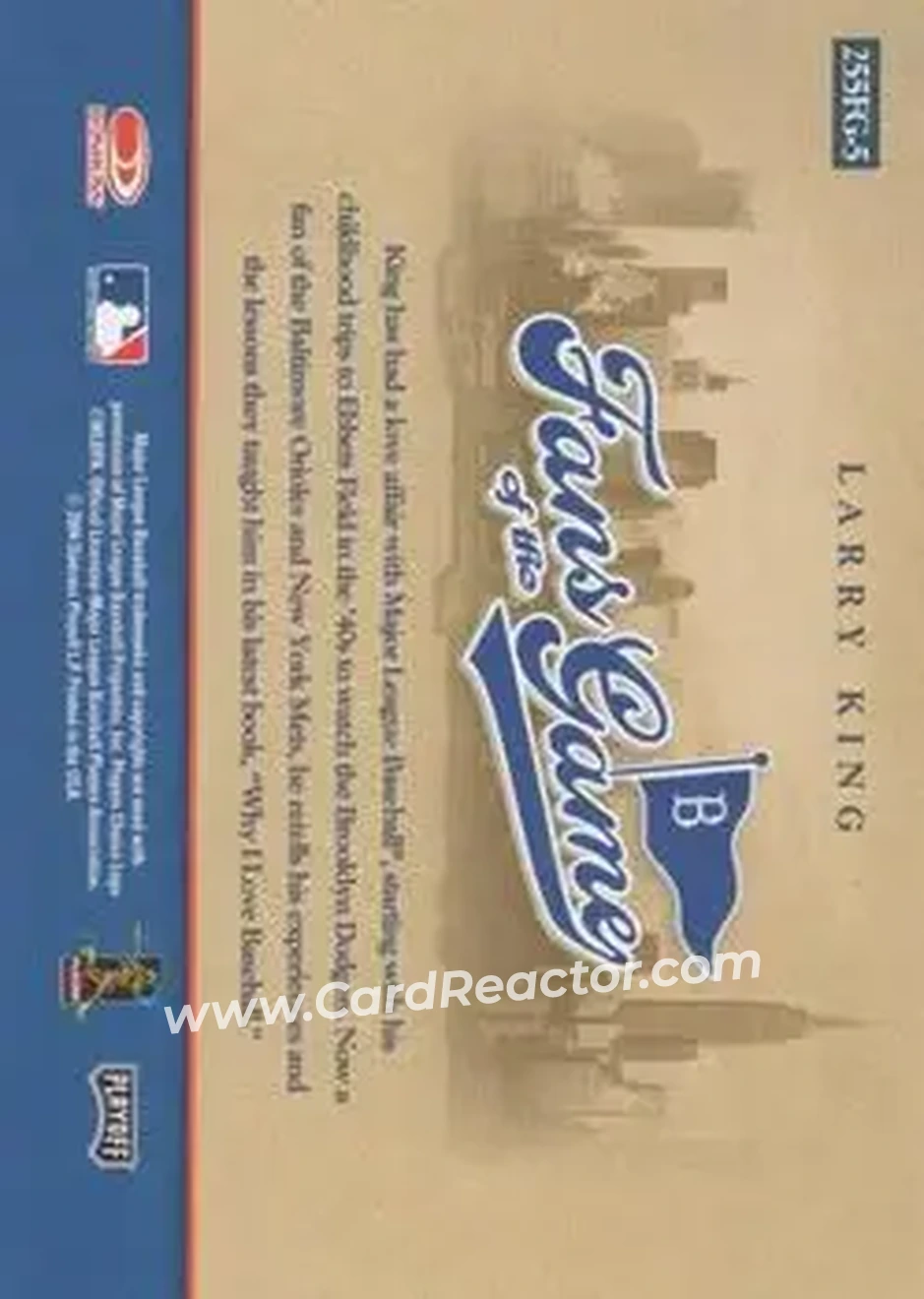 2004 Playoff Honors - Fans of the Game #255FG-5 - Larry King - Brooklyn Dodgers - Back