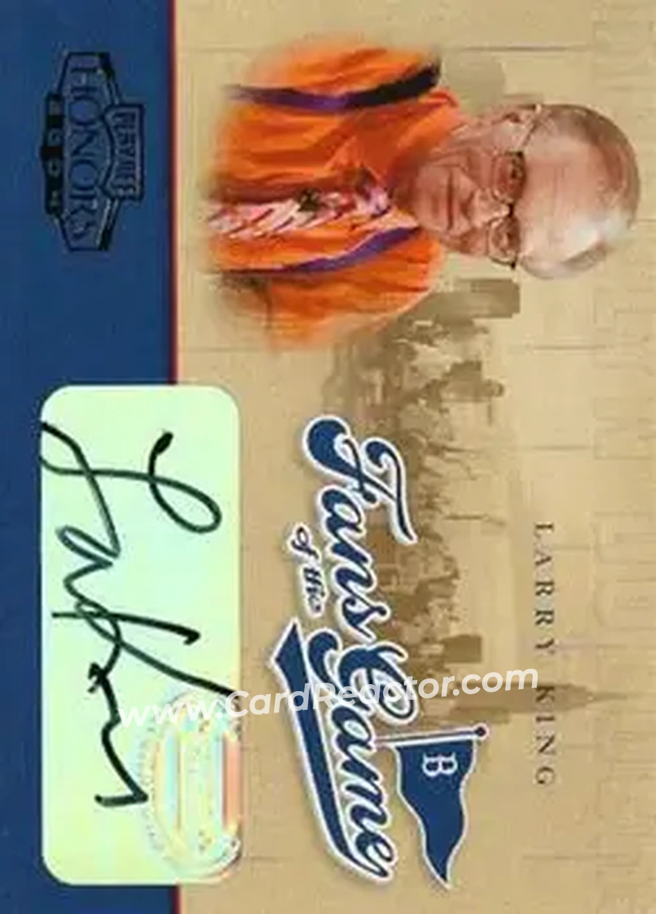 2004 Playoff Honors - Fans of the Game Autographs #255FG-5 - Larry King - Brooklyn Dodgers - Front