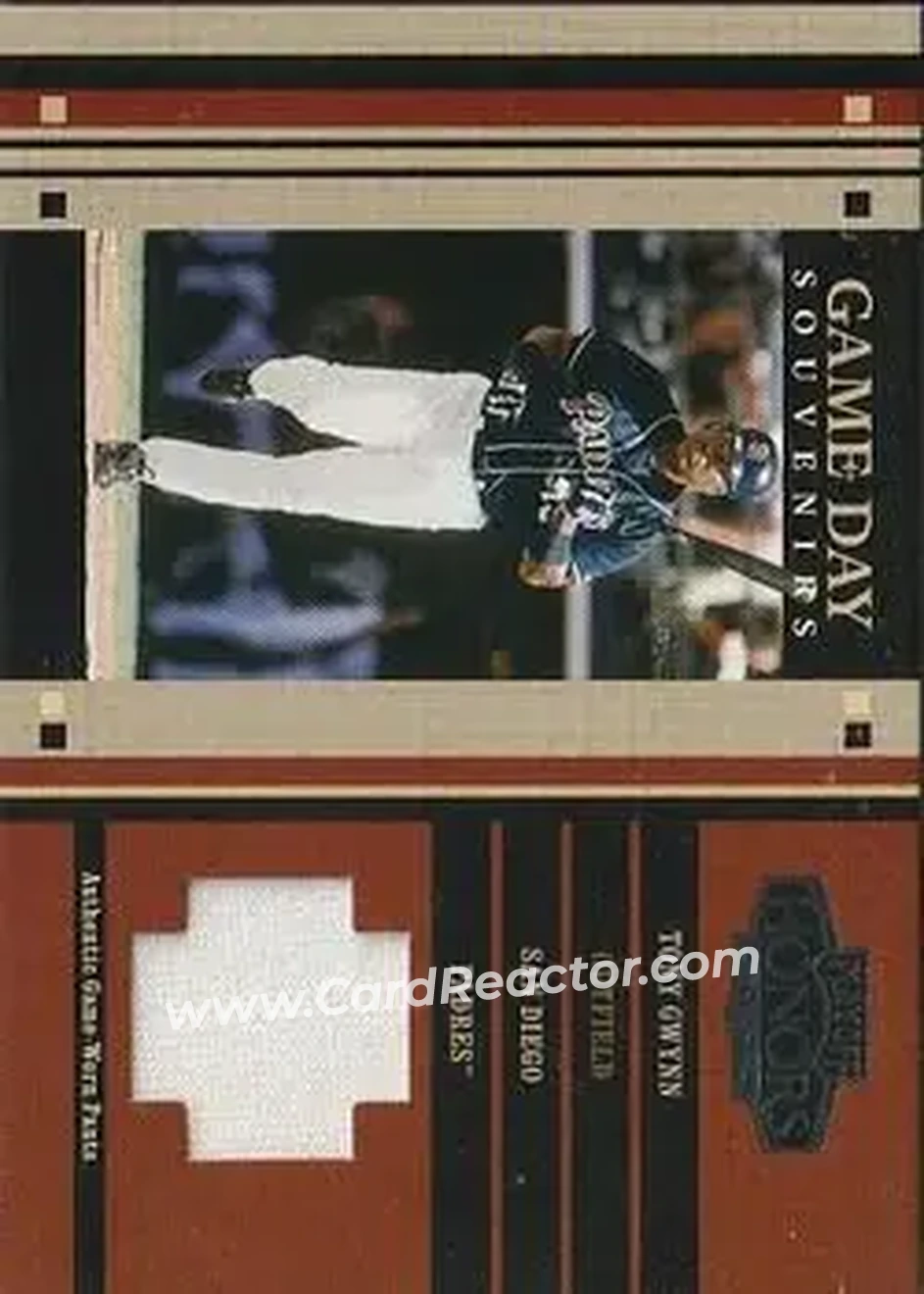 2004 Playoff Honors - Game Day Souvenir #GS-4 - Tony Gwynn - San Diego Padres - Front