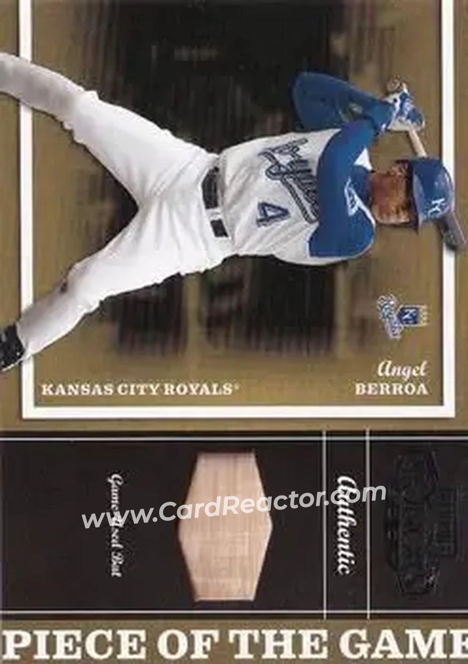 2004 Playoff Honors - Piece of the Game Bat #PG-2 - Angel Berroa - Kansas City Royals - Front