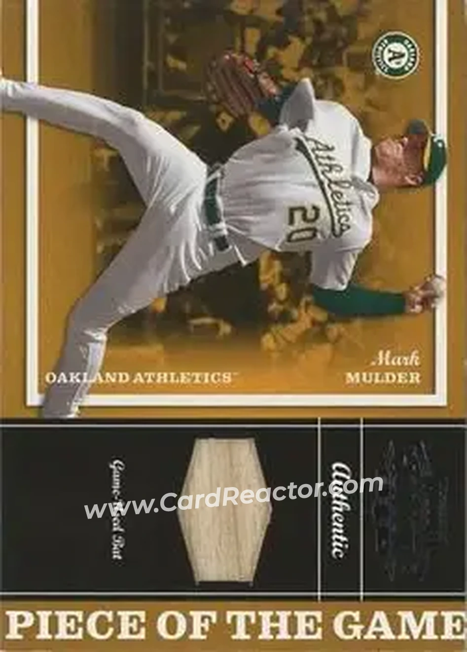 2004 Playoff Honors - Piece of the Game Bat #PG-17 - Mark Mulder - Oakland Athletics - Front