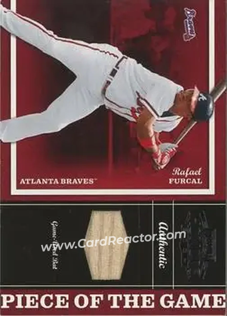 2004 Playoff Honors - Piece of the Game Bat #PG-22 - Rafael Furcal - Atlanta Braves - Front
