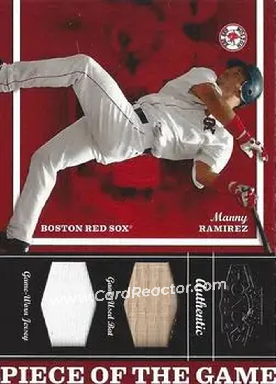 2004 Playoff Honors - Piece of the Game Combo #PG-16 - Manny Ramirez - Boston Red Sox - Front