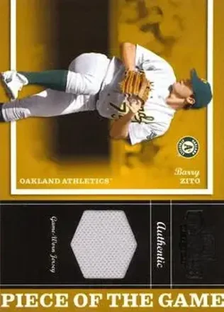 2004 Playoff Honors - Piece of the Game Jersey #PG-4 - Barry Zito - Oakland Athletics