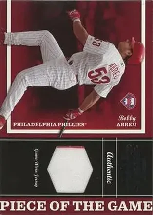 2004 Playoff Honors - Piece of the Game Jersey #PG-5 - Bob Abreu - Philadelphia Phillies