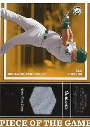 2004 Playoff Honors - Piece of the Game Jersey #PG-9 - Eric Chavez - Oakland Athletics