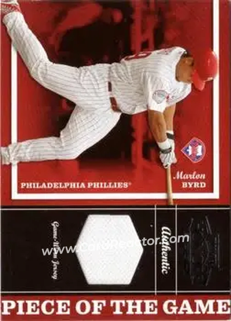 2004 Playoff Honors - Piece of the Game Jersey #PG-18 - Marlon Byrd - Philadelphia Phillies - Front