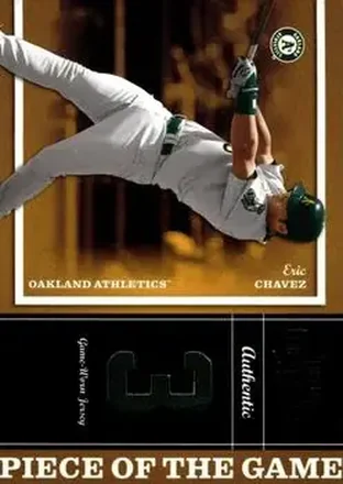 2004 Playoff Honors - Piece of the Game Jersey Number #PG-9 - Eric Chavez - Oakland Athletics