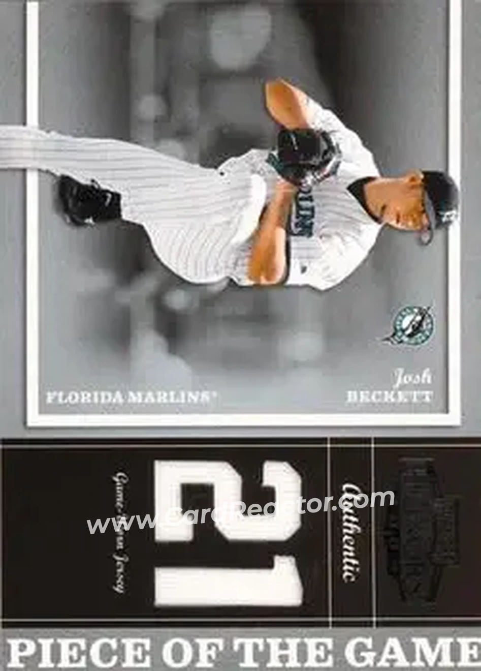 2004 Playoff Honors - Piece of the Game Jersey Number #PG-15 - Josh Beckett - Florida Marlins - Front