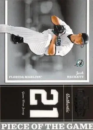 2004 Playoff Honors - Piece of the Game Jersey Number #PG-15 - Josh Beckett - Florida Marlins