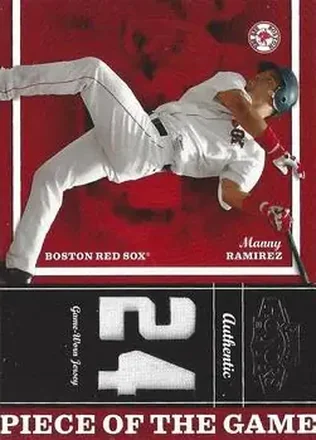 2004 Playoff Honors - Piece of the Game Jersey Number #PG-16 - Manny Ramirez - Boston Red Sox