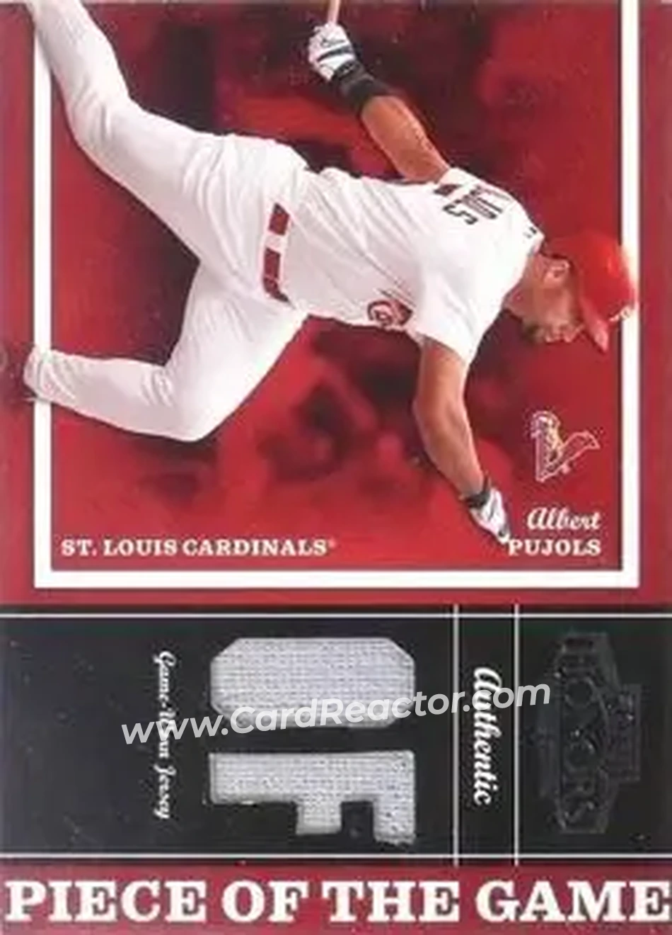 2004 Playoff Honors - Piece of the Game Jersey Position #PG-1 - Albert Pujols - St. Louis Cardinals - Front
