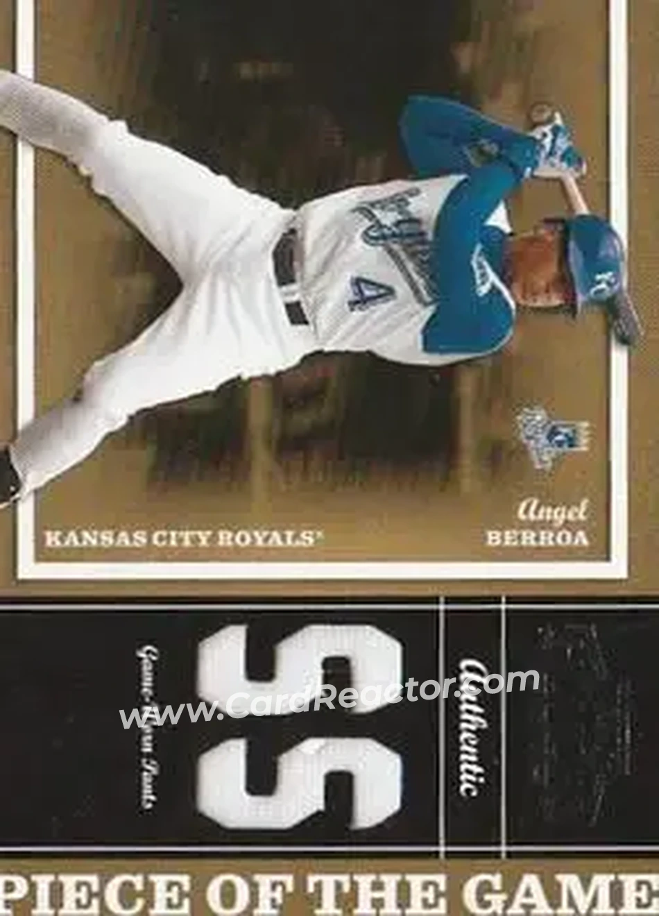 2004 Playoff Honors - Piece of the Game Jersey Position #PG-2 - Angel Berroa - Kansas City Royals - Front