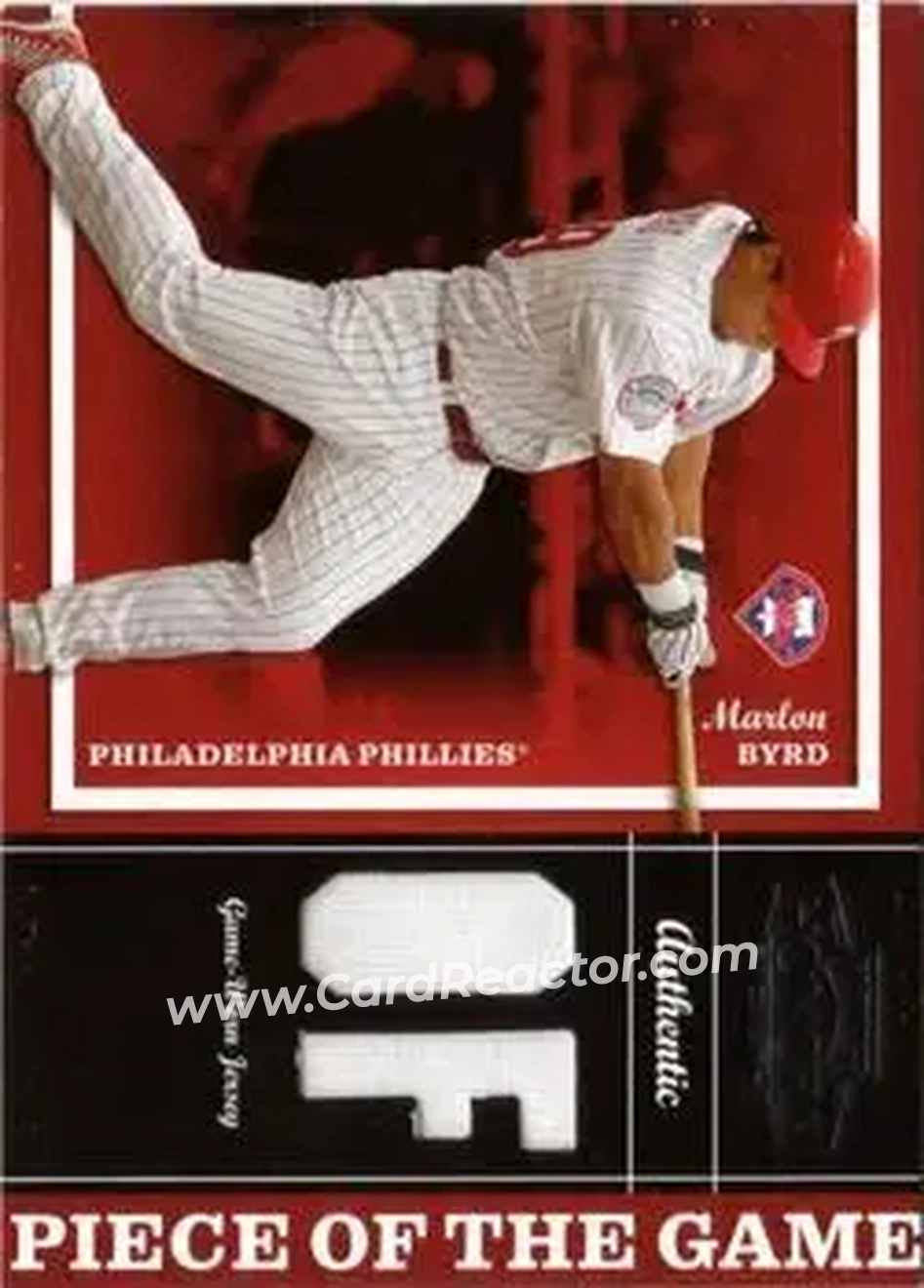 2004 Playoff Honors - Piece of the Game Jersey Position #PG-18 - Marlon Byrd - Philadelphia Phillies - Front
