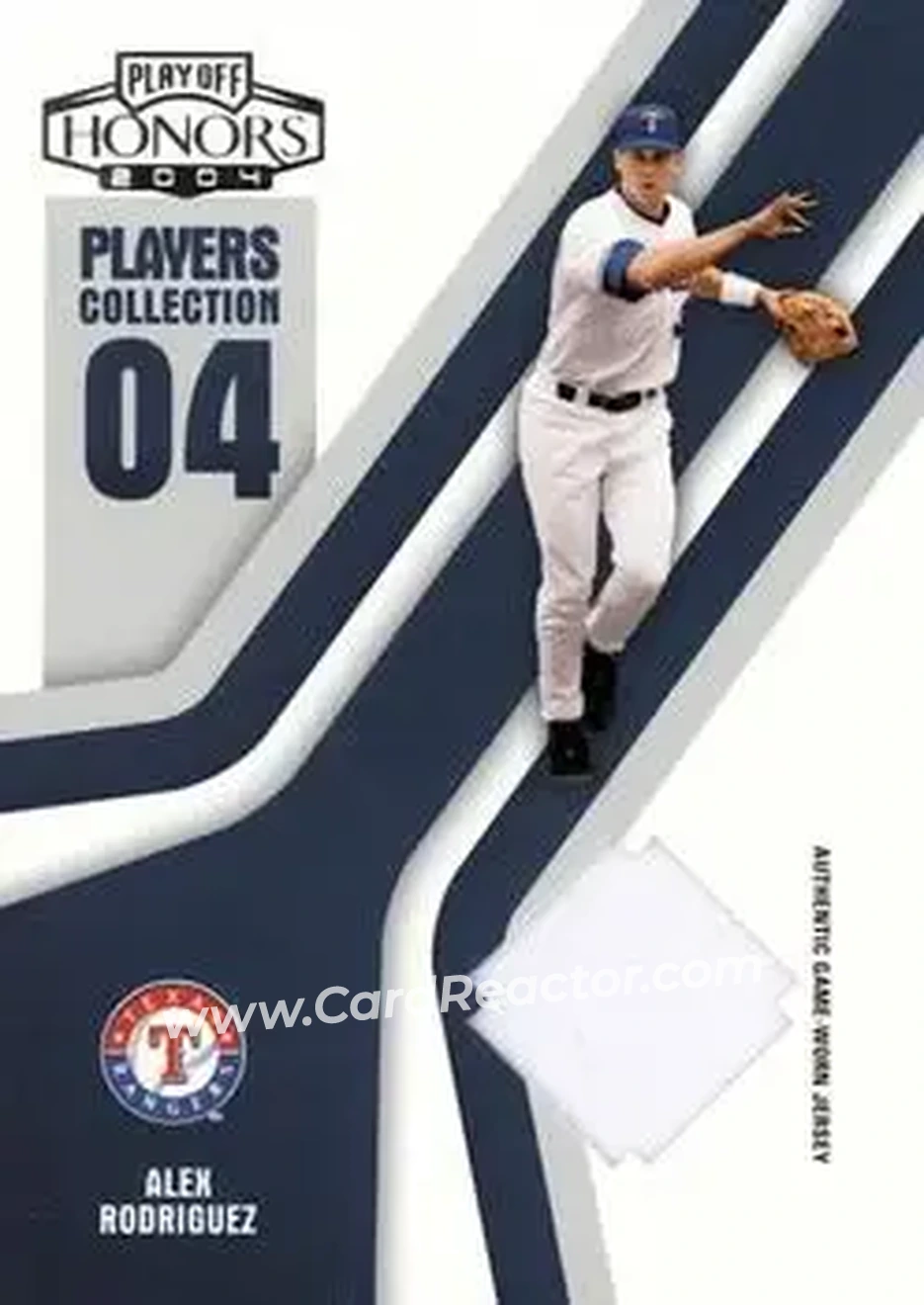 2004 Playoff Honors - Players Collection Jersey Blue #PC-7 - Alex Rodriguez - Texas Rangers - Front