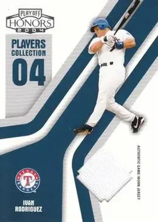 2004 Playoff Honors - Players Collection Jersey Blue #PC-38 - Ivan Rodriguez - Texas Rangers
