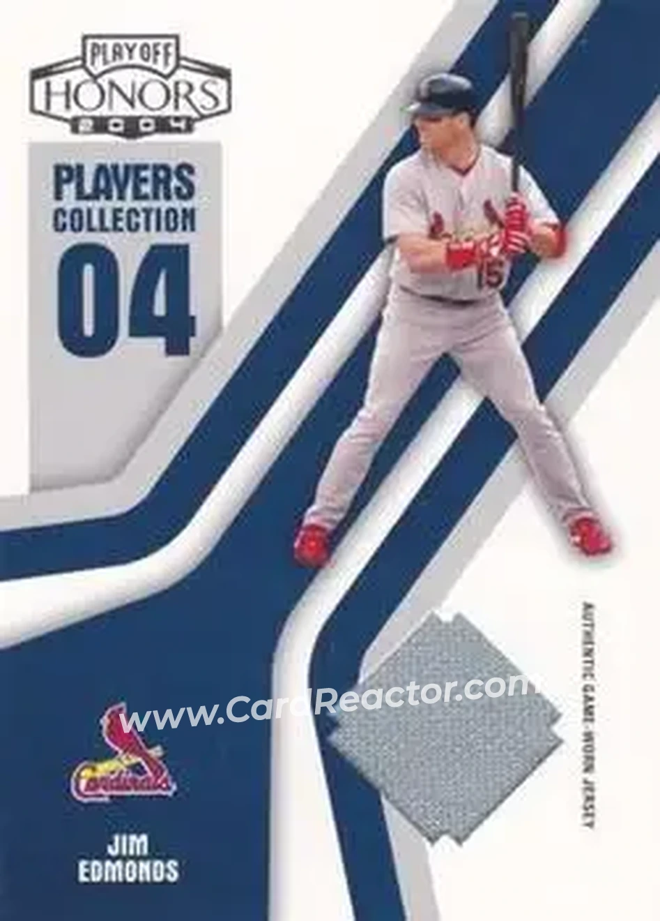 2004 Playoff Honors - Players Collection Jersey Blue #PC-40 - Jim Edmonds - St. Louis Cardinals - Front