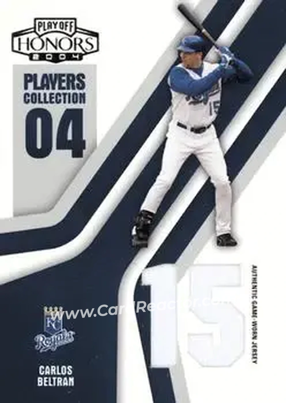 2004 Playoff Honors - Players Collection Jersey Blue Number #PC-14 - Carlos Beltran - Kansas City Royals - Front