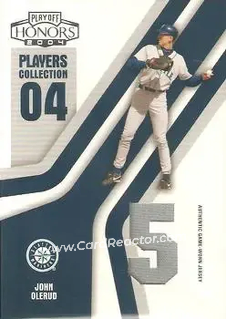 2004 Playoff Honors - Players Collection Jersey Blue Number #PC-42 - John Olerud - Seattle Mariners - Front