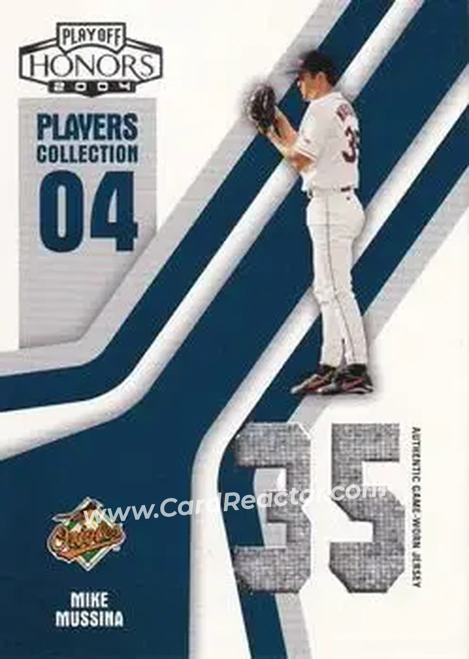 2004 Playoff Honors - Players Collection Jersey Blue Number #PC-60 - Mike Mussina - Baltimore Orioles - Front
