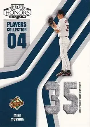 2004 Playoff Honors - Players Collection Jersey Blue Number #PC-60 - Mike Mussina - Baltimore Orioles