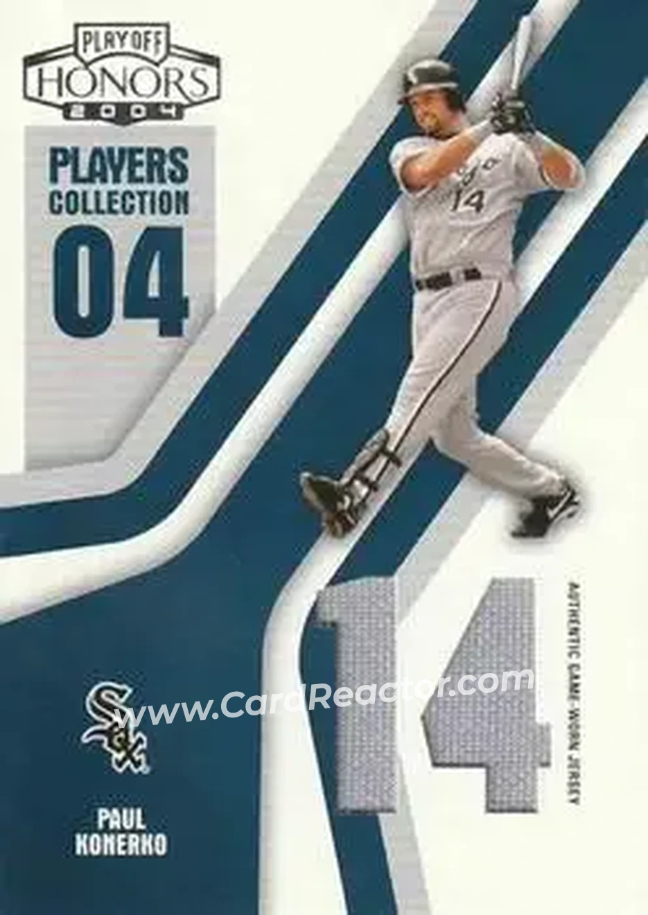2004 Playoff Honors - Players Collection Jersey Blue Number #PC-67 - Paul Konerko - Chicago White Sox - Front