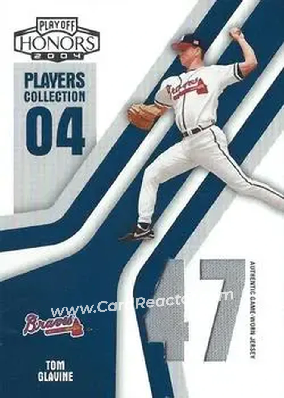 2004 Playoff Honors - Players Collection Jersey Blue Number #PC-95 - Tom Glavine - Atlanta Braves - Front
