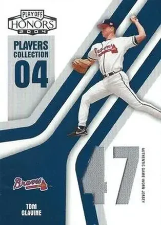 2004 Playoff Honors - Players Collection Jersey Blue Number #PC-95 - Tom Glavine - Atlanta Braves
