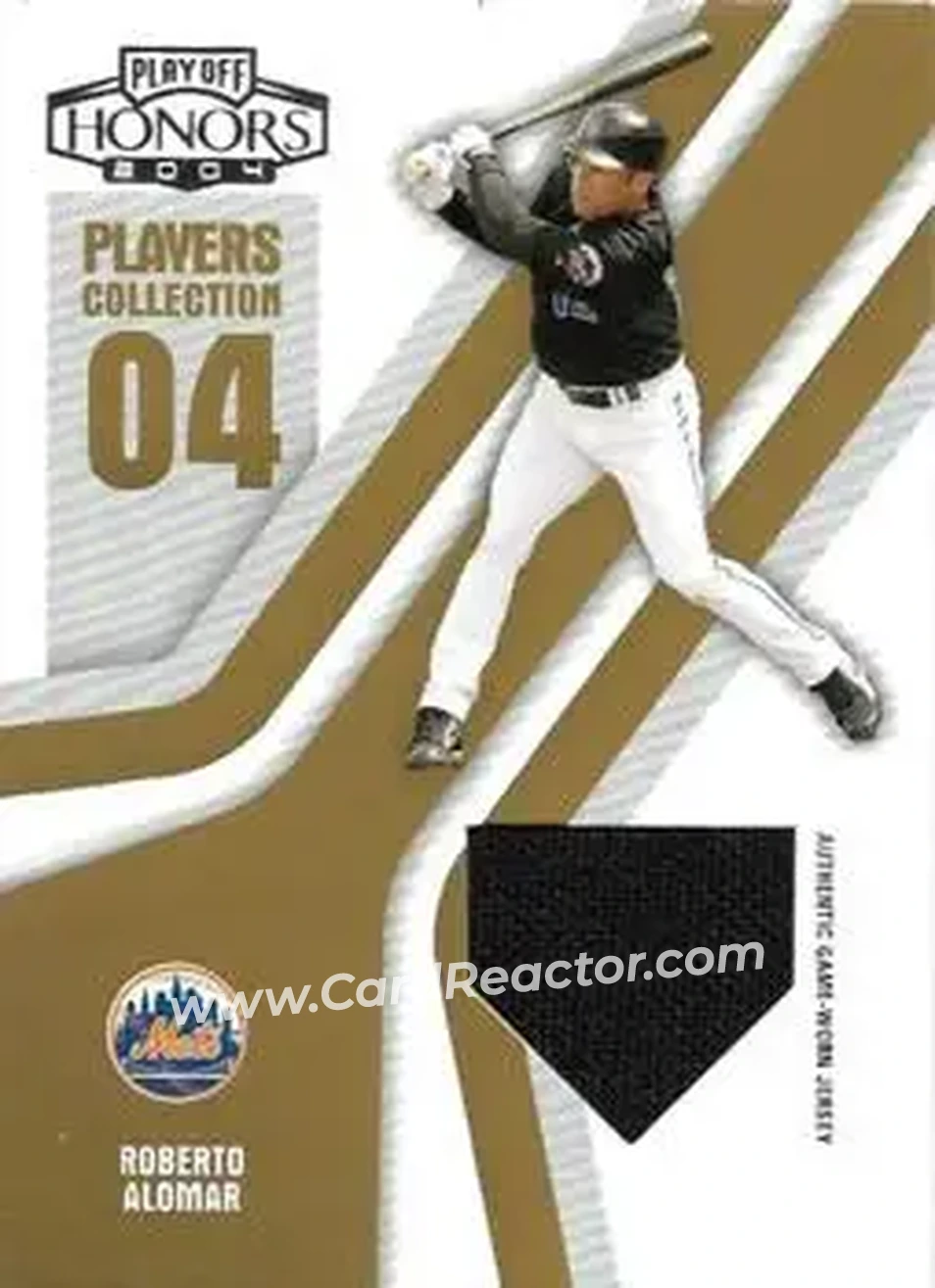 2004 Playoff Honors - Players Collection Jersey Gold #PC-78 - Roberto Alomar - New York Mets - Front