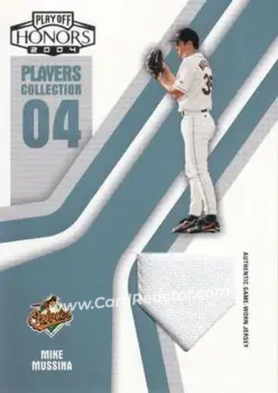 2004 Playoff Honors - Players Collection Jersey Platinum #PC-60 - Mike Mussina - Baltimore Orioles - Front