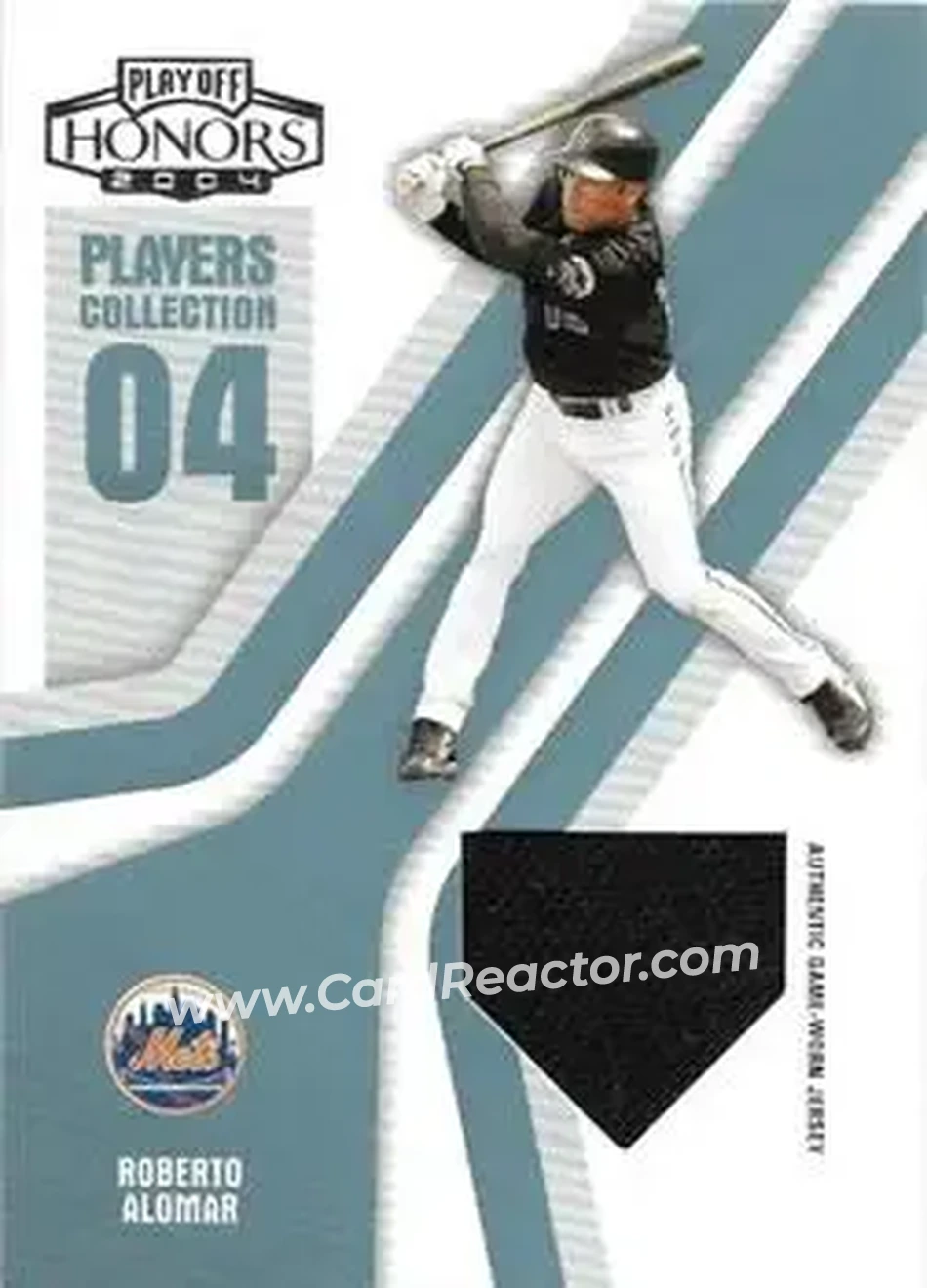 2004 Playoff Honors - Players Collection Jersey Platinum #PC-78 - Roberto Alomar - New York Mets - Front 2004 Playoff Honors - Players Collection Jersey Platinum #PC-78 - Roberto Alomar - New York Mets - Front