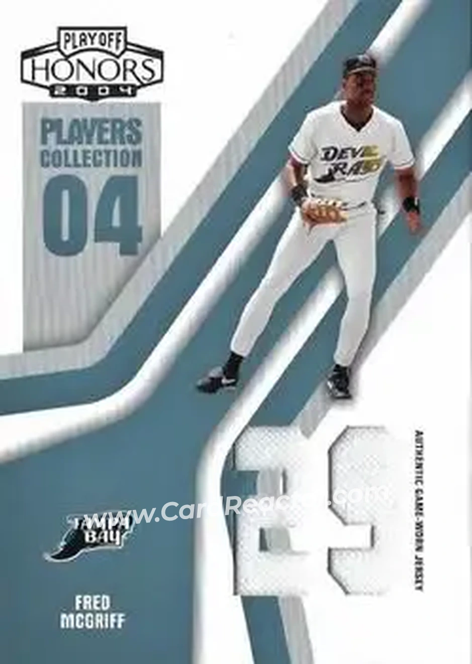 2004 Playoff Honors - Players Collection Jersey Platinum Number #PC-26 - Fred McGriff - Tampa Bay Devil Rays - Front