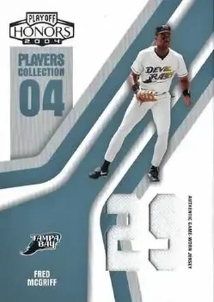 2004 Playoff Honors - Players Collection Jersey Platinum Number #PC-26 - Fred McGriff - Tampa Bay Devil Rays