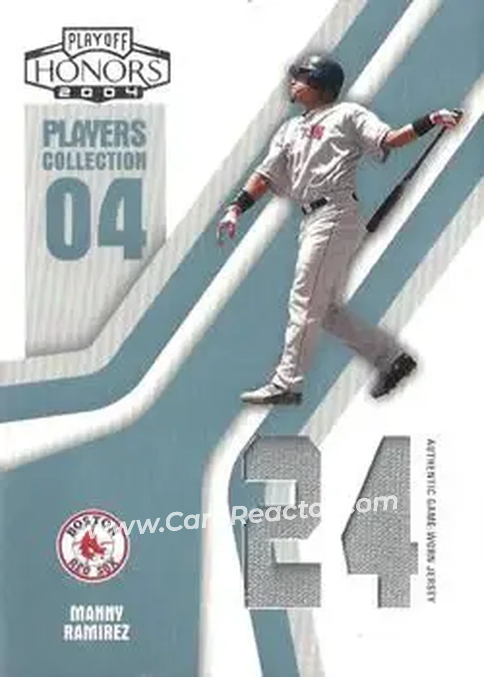 2004 Playoff Honors - Players Collection Jersey Platinum Number #PC-55 - Manny Ramirez - Boston Red Sox - Front