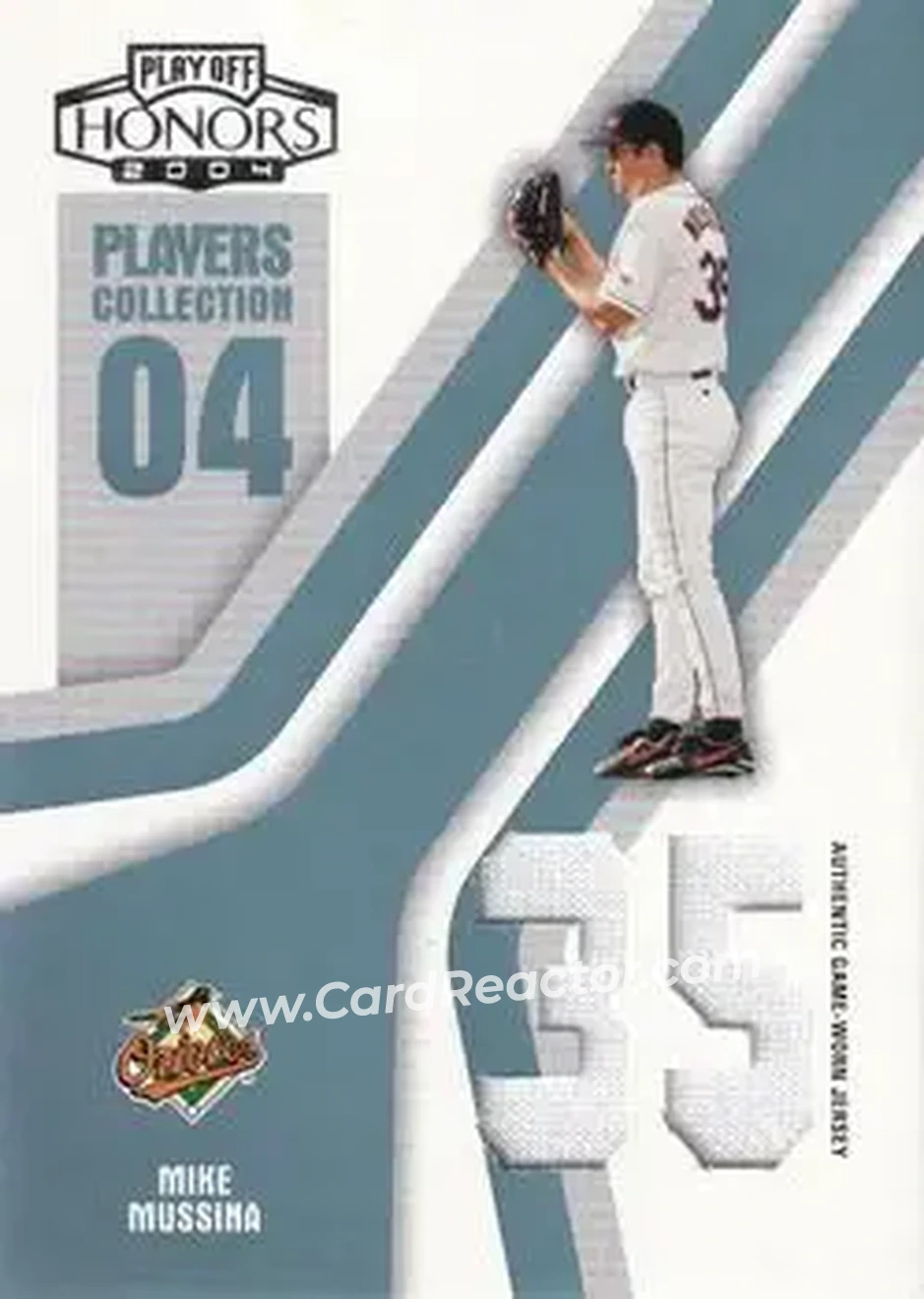 2004 Playoff Honors - Players Collection Jersey Platinum Number #PC-60 - Mike Mussina - Baltimore Orioles - Front