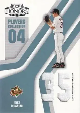 2004 Playoff Honors - Players Collection Jersey Platinum Number #PC-60 - Mike Mussina - Baltimore Orioles