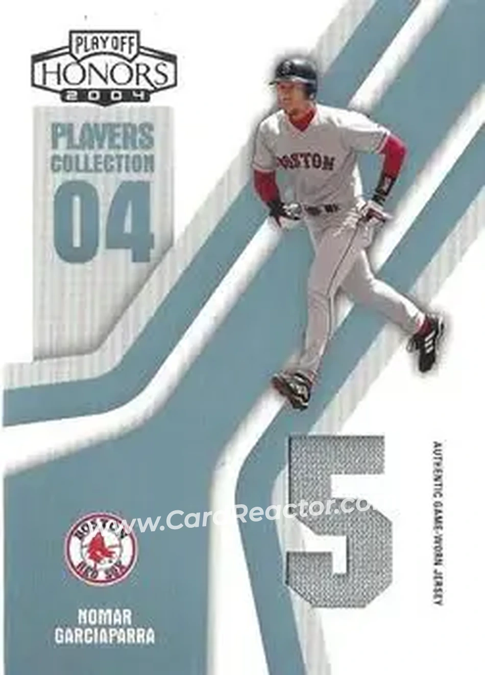 2004 Playoff Honors - Players Collection Jersey Platinum Number #PC-64 - Nomar Garciaparra - Boston Red Sox - Front