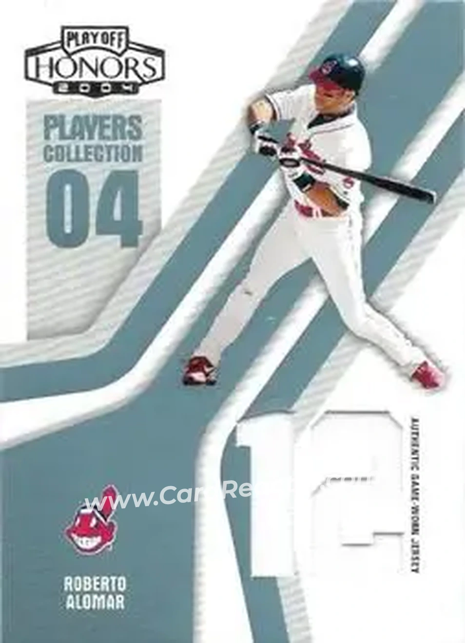 2004 Playoff Honors - Players Collection Jersey Platinum Number #PC-77 - Roberto Alomar - Cleveland Indians - Front